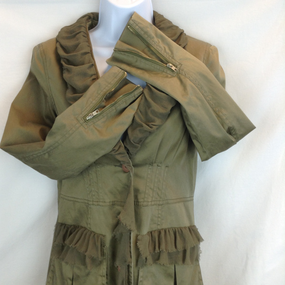 Diane Von Furstenberg Green Knee Length Coat - Picture 3 of 11